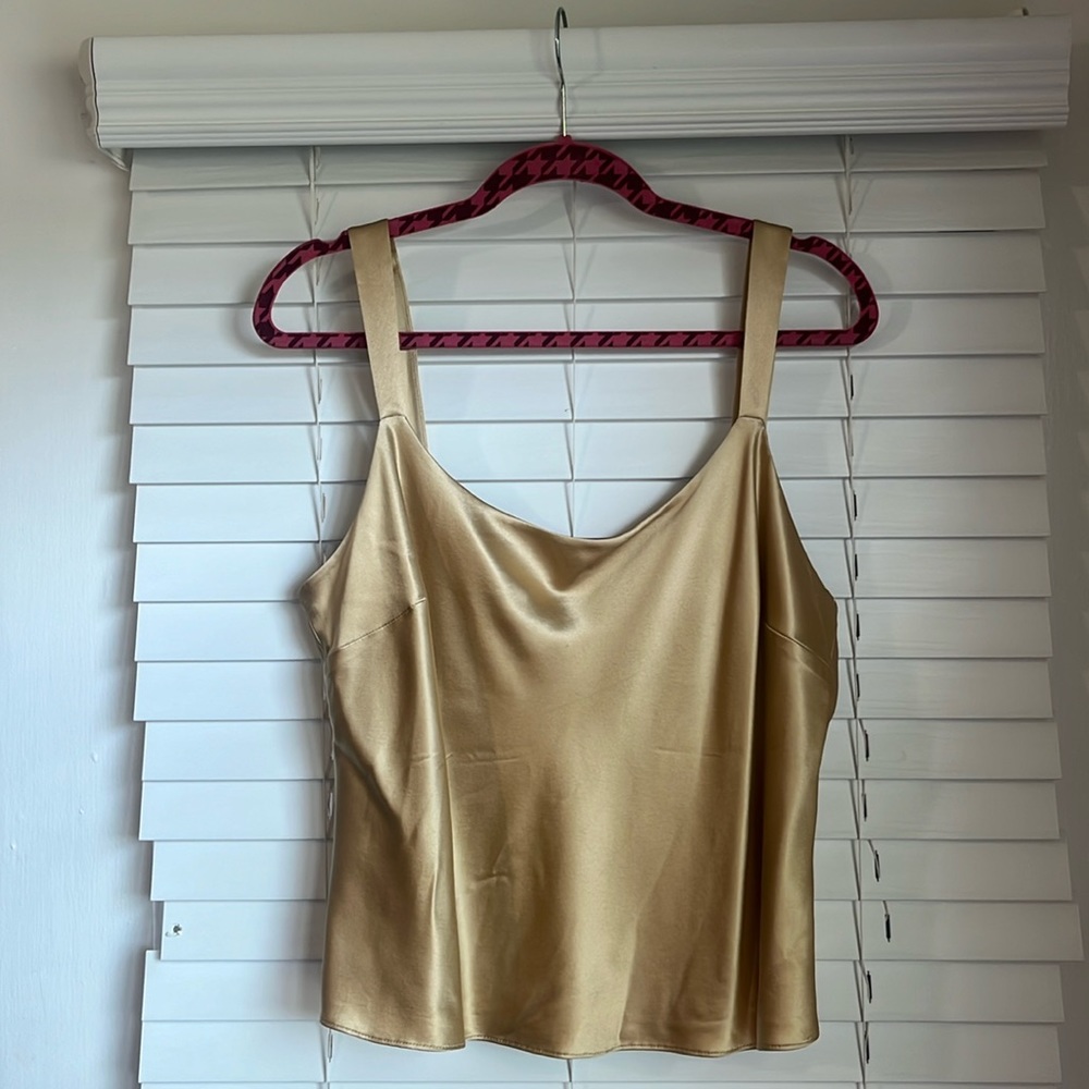Lafayette 148 New York. Gold 100% Silk Strapped Top.